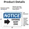 Signmission Entering Quiet Zone (Right Arrow) Sign With Symbol, 5 in W x Rectangle, Vinyl Decal OS-2PACK-NS-D-35-L-12094 - alternate 4